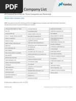 Nasdaq - Prohibited Company List