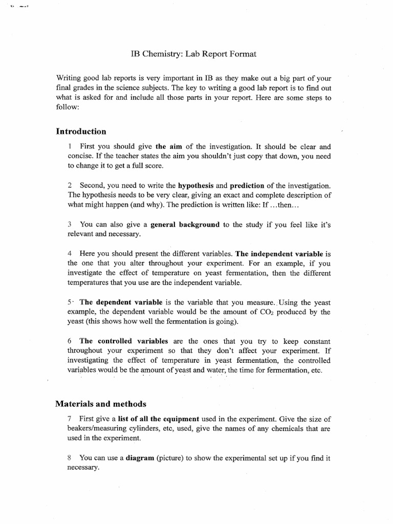 Lab Report Format PDF
