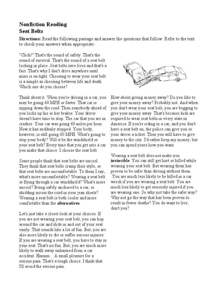 The Importance of Wearing Seat Belts | PDF | Seat Belt | Traffic Collision