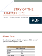 Chemistry of The Atmosphere: Lecture 1: Atmosphere and Biochemical Cycle