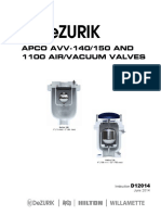 APCO AVV-140/150 AND 1100 Air/Vacuum Valves: Instruction June 2014