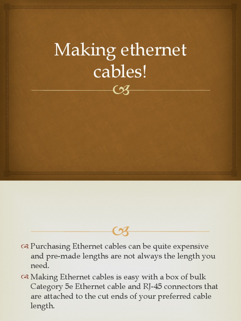 Making Your Own Ethernet Cables | PDF | Telecommunications Equipment ...