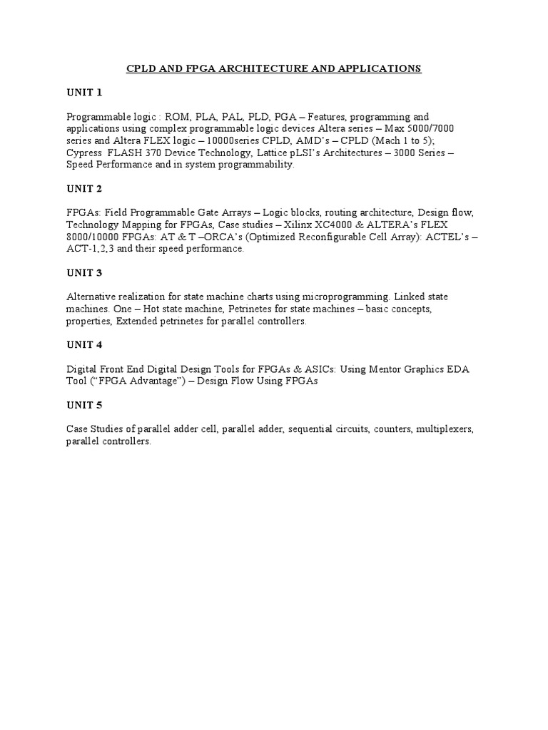 CPLD and FPGA Architecture Overview | PDF | Computers
