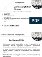 Role of HR Manager/Changing Role of HR Manager: - Line and Staff Function