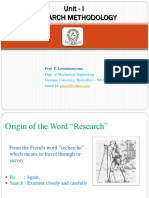 Unit - I Research Methodology: Prof. P. Laxminarayana