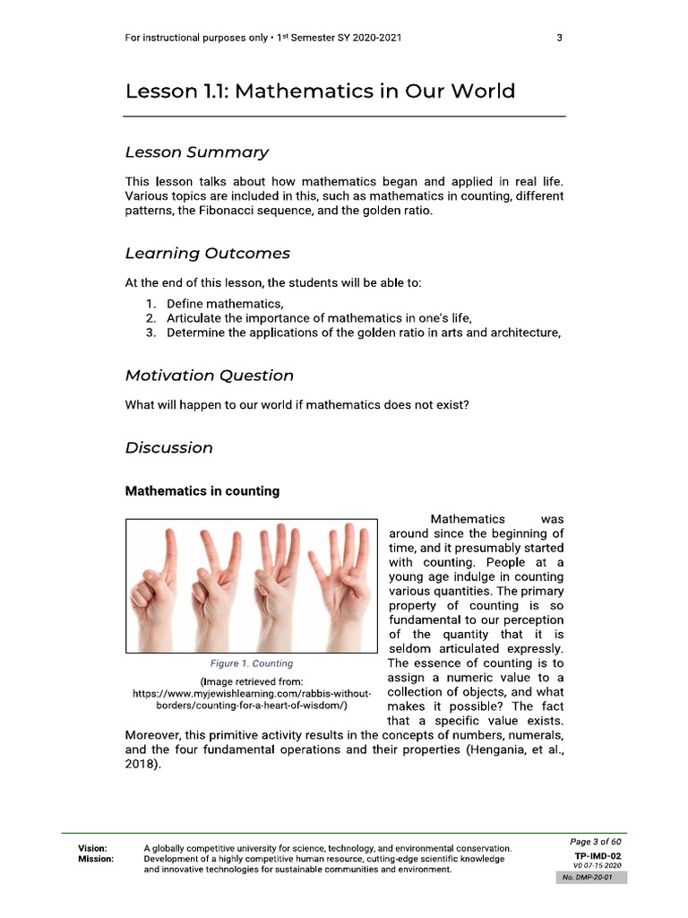 Math11n - Lesson 1.1 | PDF