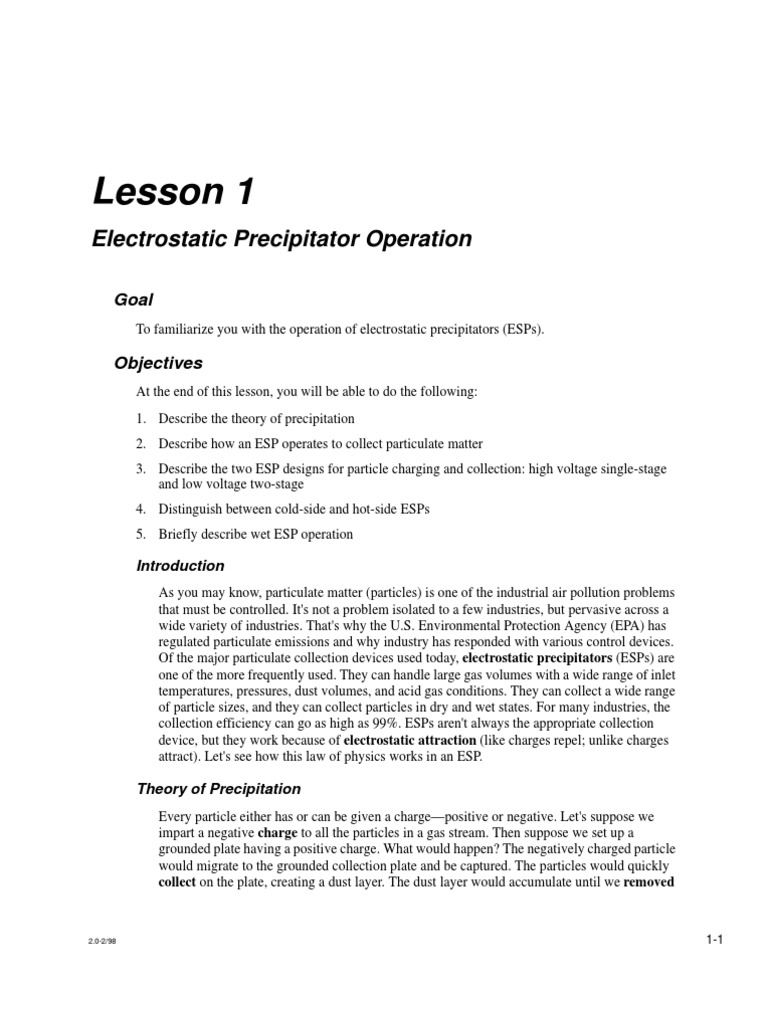 ESP Operation Explained | PDF | Ion | Phases Of Matter
