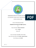 Administrative Discretion and Right To Privacy: Damodaram Sanjivayya National Law University