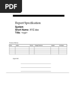 Report Functional and Technical Specification Template