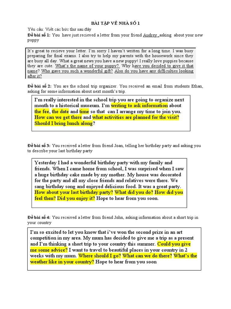 Writing Task 1 Exercises Pdf