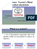 Brain Power-Toyota's Mind Controlled Wheelchair: Submitted To: Submitted by