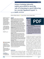 Is Resistance Training Intensity Adequately Prescribed To Meet The Demands of Returning To Sport Following Anterior Cruciate Ligament Repair? A Systematic Review