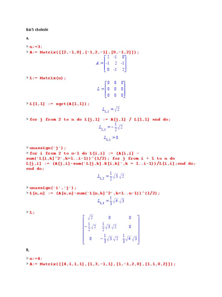 Codebai5choleski Pdf