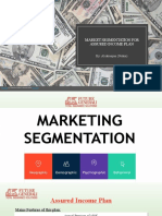 Market Segmentation For Assured Income Plan: By: Alokranjan (Nokia)