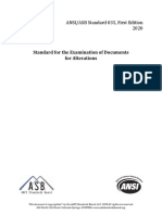 Standard For The Examination of Documents For Alterations: ANSI/ASB Standard 035, First Edition 2020