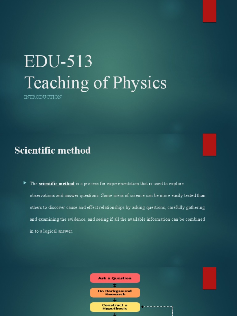 EDU-513 Teaching of Physics | PDF | Chemistry | Experiment
