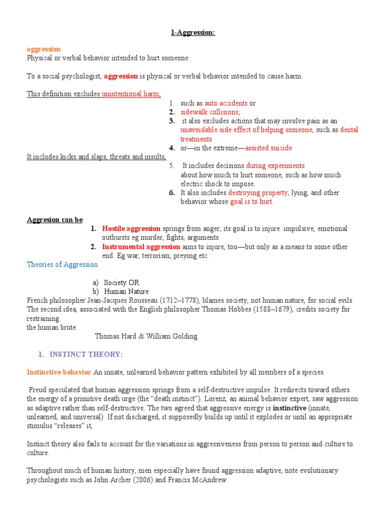 Understanding Aggression: Types & Influences | PDF | Aggression | Love