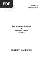 Post Graduate Diploma in Criminal Justice (PGDCJ) : Project Handbook