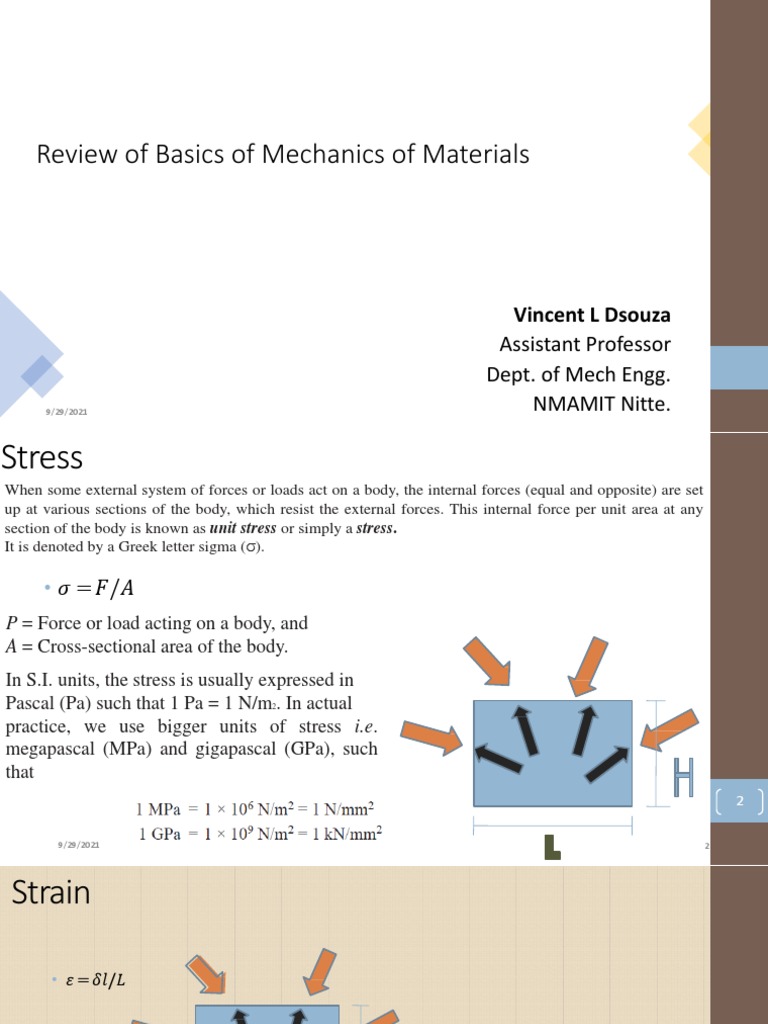 Mechanics of Materials Overview | PDF | Young's Modulus | Stress ...