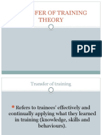 Transfer of Training Theory
