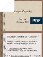 Granger Causality: Guy Lion December 2005