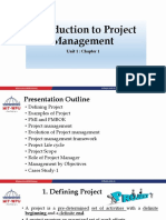 Introduction To Project Management: Unit 1: Chapter 1