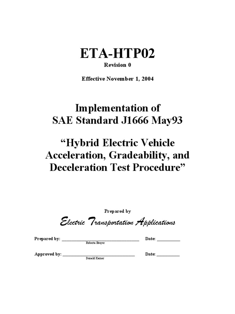 Electric Vehicle Gradeability Testing Guide | PDF | Rechargeable ...