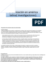 Avances de La Investigacion Urbanización en América Latina