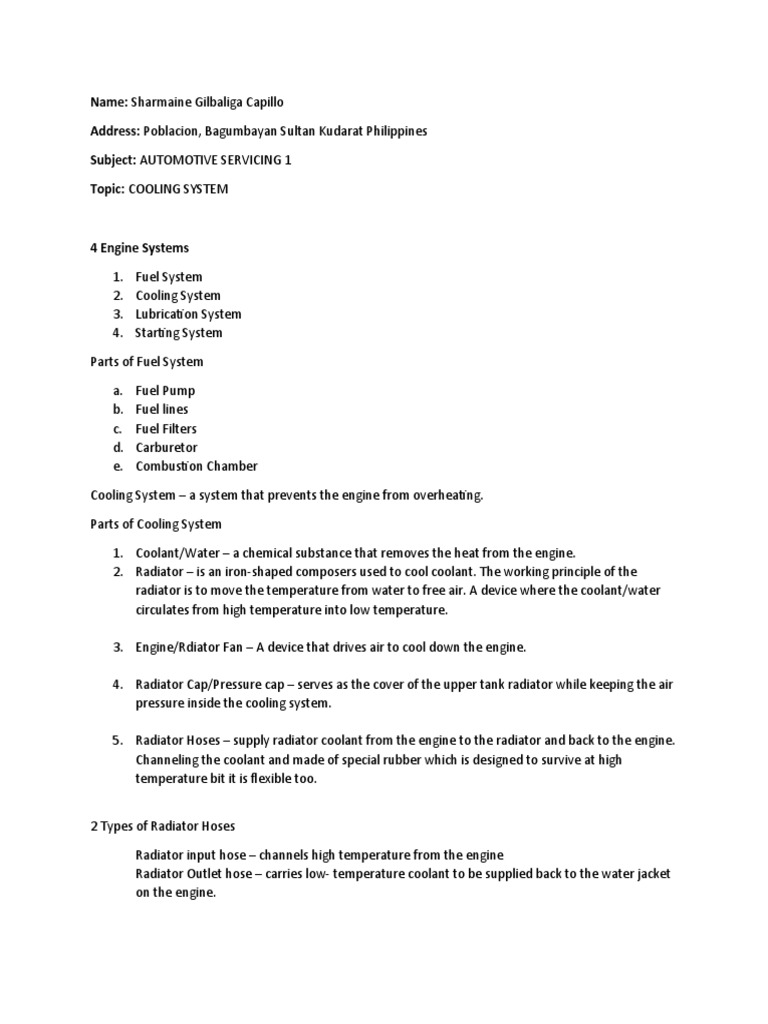 Automotive Cooling System Overview | PDF | Radiator | Coolant