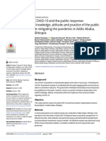 COVID-19 and The Public Response: Knowledge, Attitude and Practice of The Public in Mitigating The Pandemic in Addis Ababa, Ethiopia