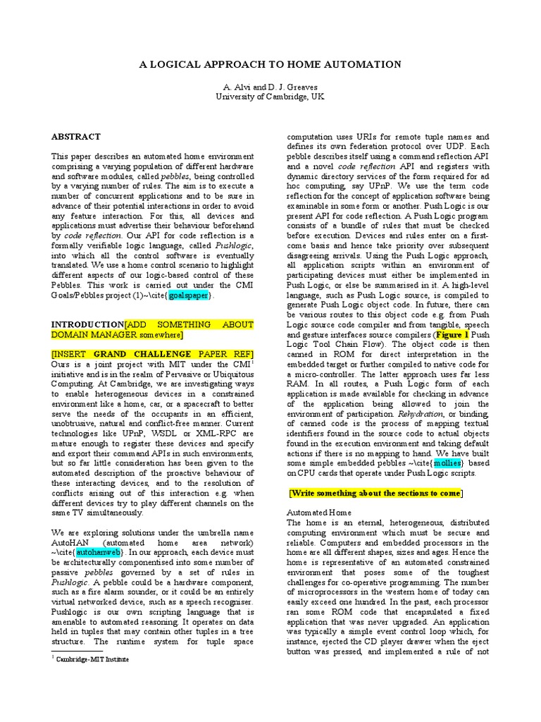 Logical Approach To Home Automation | PDF | Automation | Compiler
