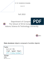 Fall 2015: CSE 1061 Introduction To Computing