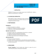 8.7 - A INSTRUCTIVO DE GESTION DE PRODUCTO NO CONFORME