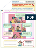 LUNES 13 COMUNICACIÒN Planificamos La Cartilla de Recomendaciones para Promover Hábitos Que Contribuyan A Conservar La Salud.