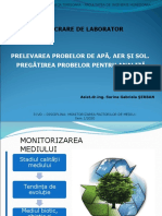 LUCRARE DE LABORATOR - Prelevarea Probelor de Apa - Aer - Sol - Pregatirea Probelor Pentru Analiza