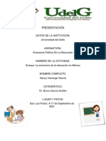 NANCY CAMARGO GARCIA. La Economía de La Educación en México