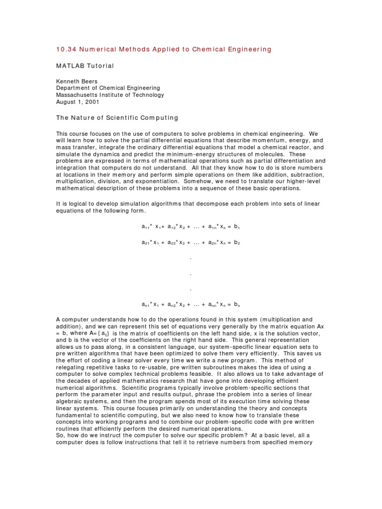 MATLAB Tutorial | PDF