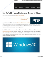 How To Enable Hidden Administrator Account in Windows 10
