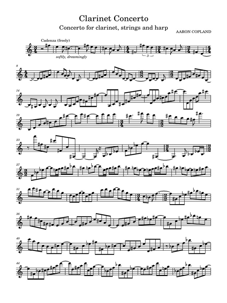 Concerto Aaron Copland, Cadenza Only Download Free PDF