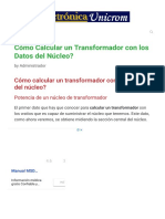 Cómo Calcular Un Transformador Con Los Datos Del Núcleo - Electrónica Unicrom