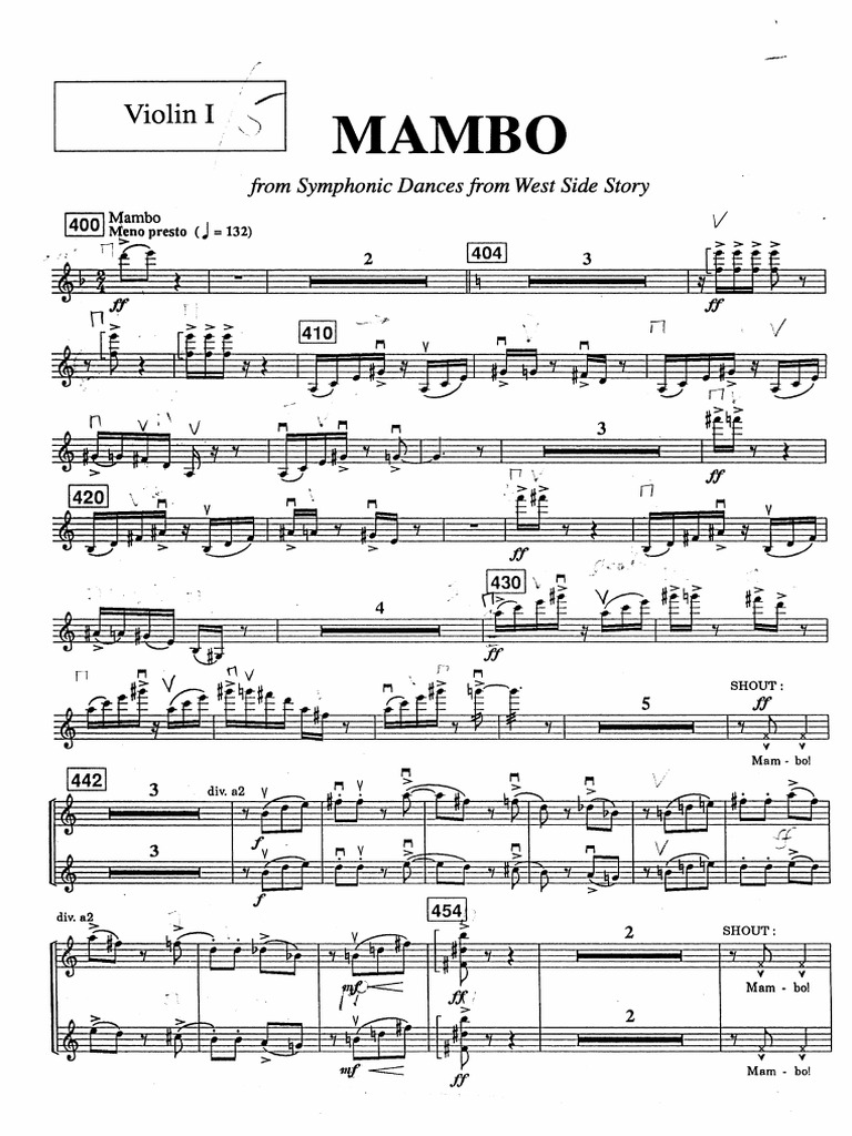 Mambo (From 'Symphonic Dances From West Side Story') - Violin 1 | PDF