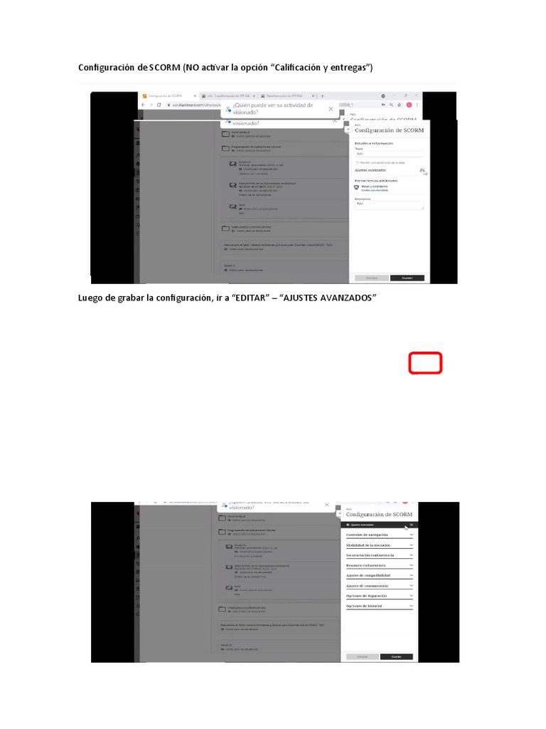 Guía para Subir El SCORM A Blackboard PDF