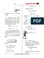 RADICALES IDOBLES A SIMPLES Y RCIONALIZACION Algebra CEPU DRET TACNA