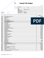 Sample Film Budget