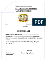 Certificate: Fatima College of Business Administration