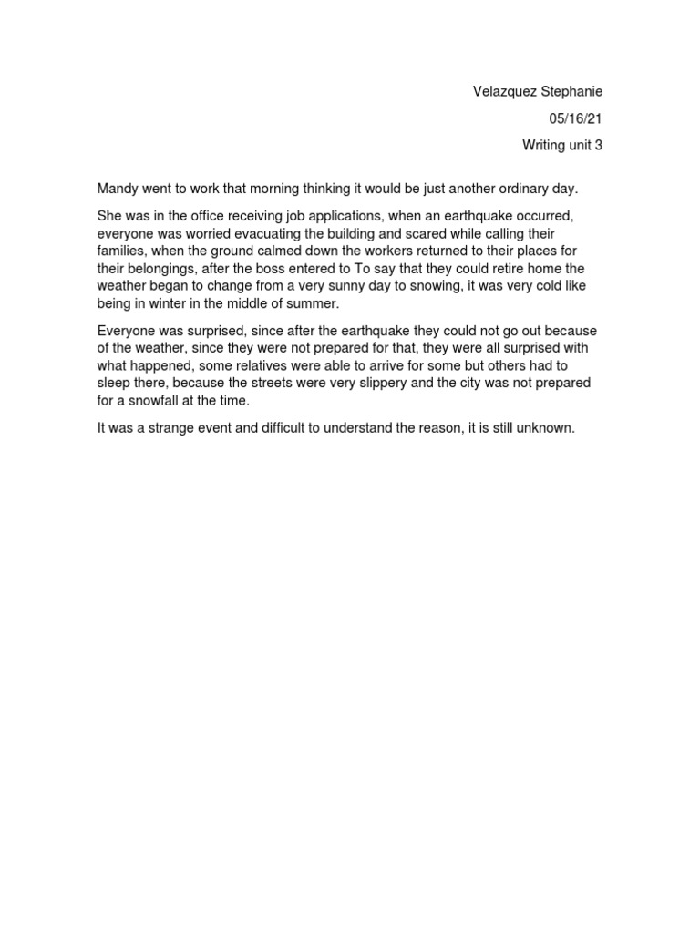 Writing Unit 3 | PDF