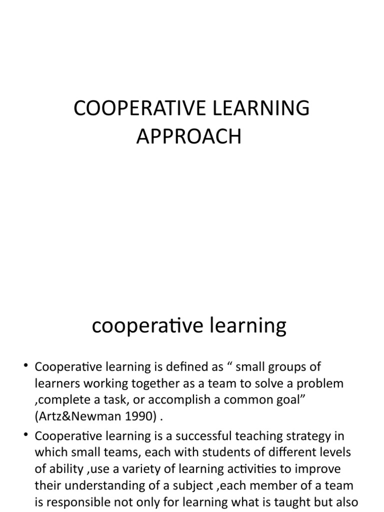 Principles of Cooperative Learning | PDF | Teachers | Learning