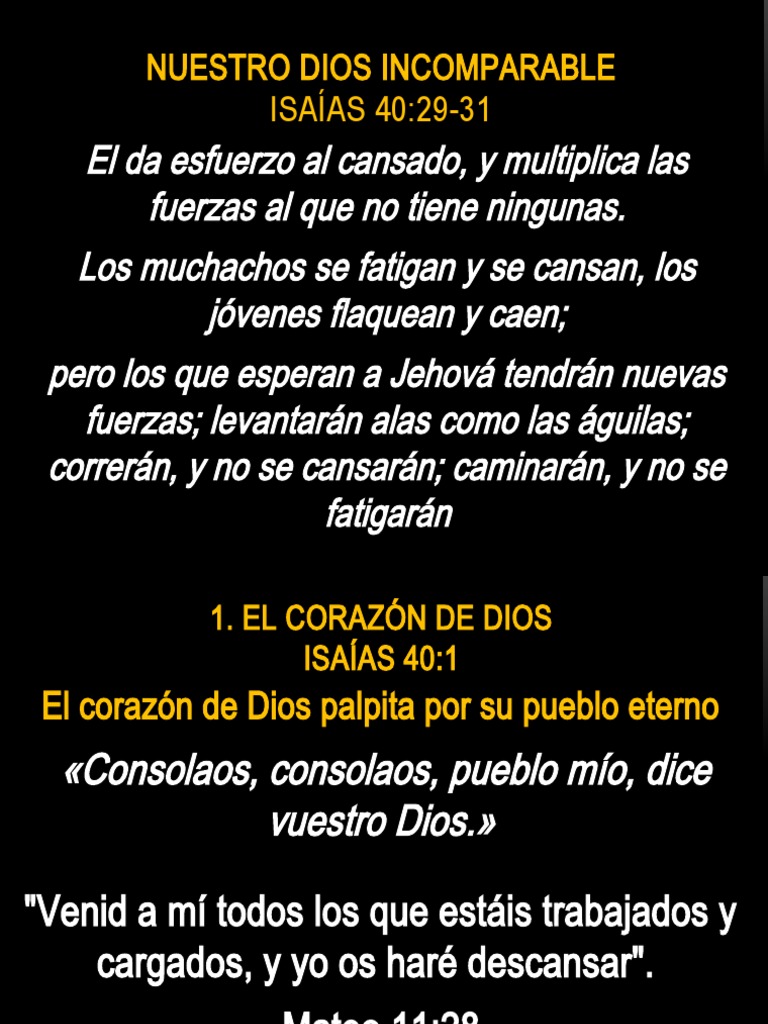 El Incomparable Dios de Isaías 40 | PDF | Creencia religiosa y doctrina ...