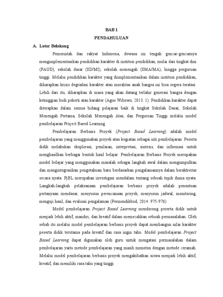 Bab 1 Dan Pengertian Pjbl Pdf