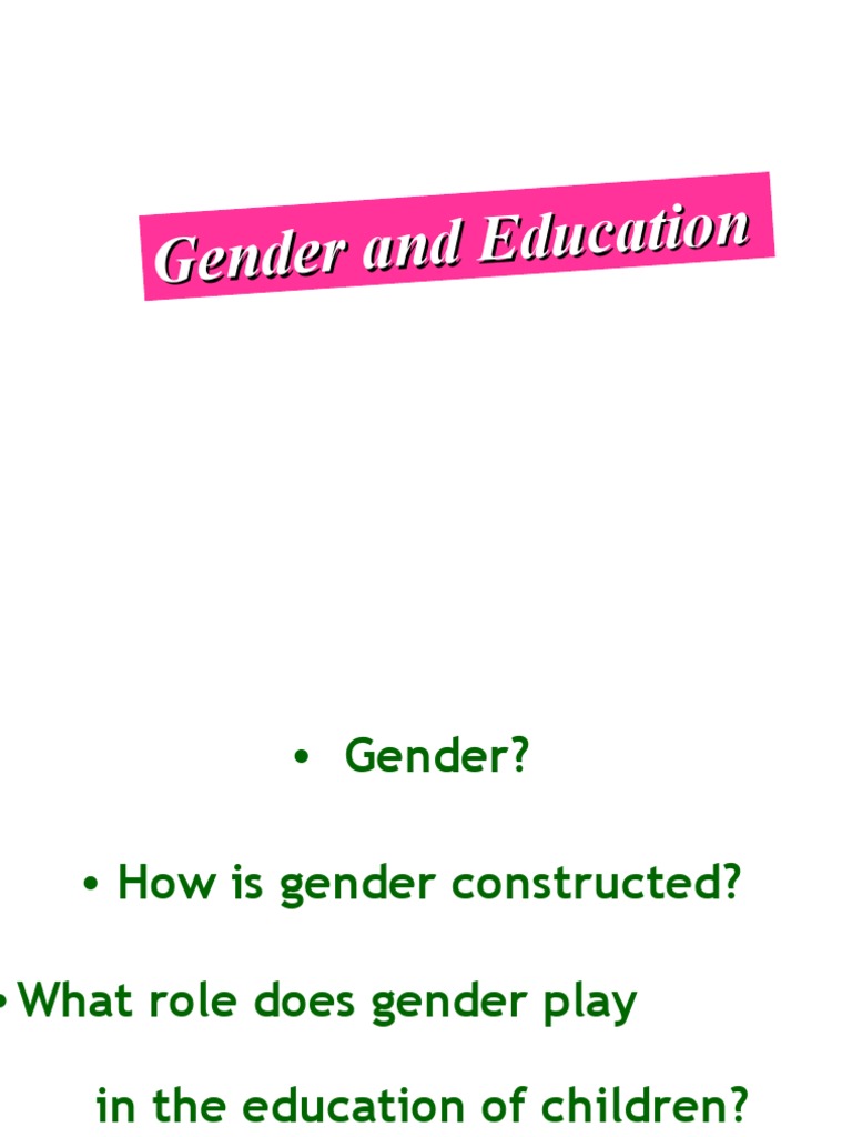 Gender and Education | PDF | Sex Education | Birth Control